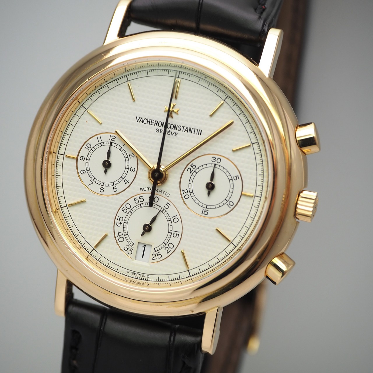 Vacheron Constantin Historiques Chronograph Date Automatic 49003, Gold 18k/750,Box+ Archiv Extract+S