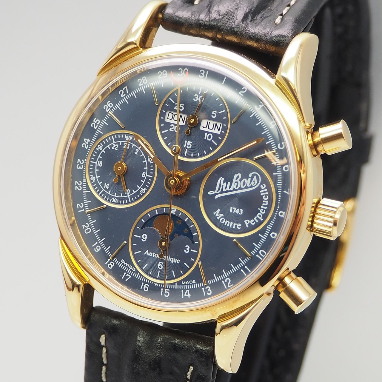 Dubois &amp; Fils Edition Anniversary Vollkalender Chronograph, Gold 18k/750, near NOS