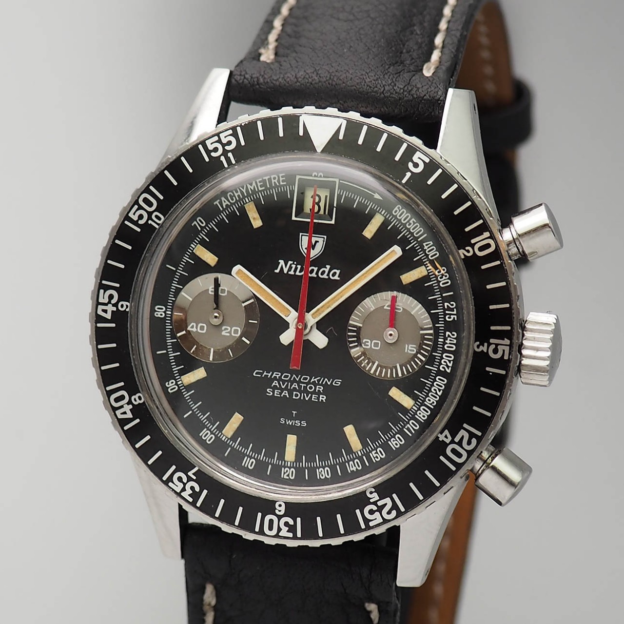 Nivada Grenchen Sea-Diver Chronograph &quot;ChronoKing&quot; Valjoux 23,very rare