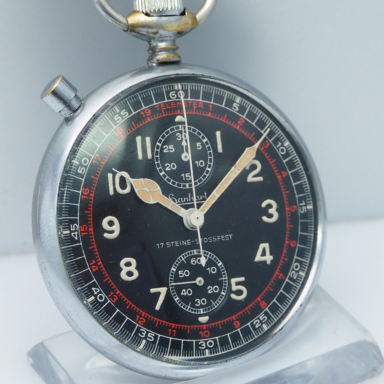 Hanhart Taschen- Chronograph &quot;Tele-Tachymeter&quot; Cal. 41 Vintage Rarität