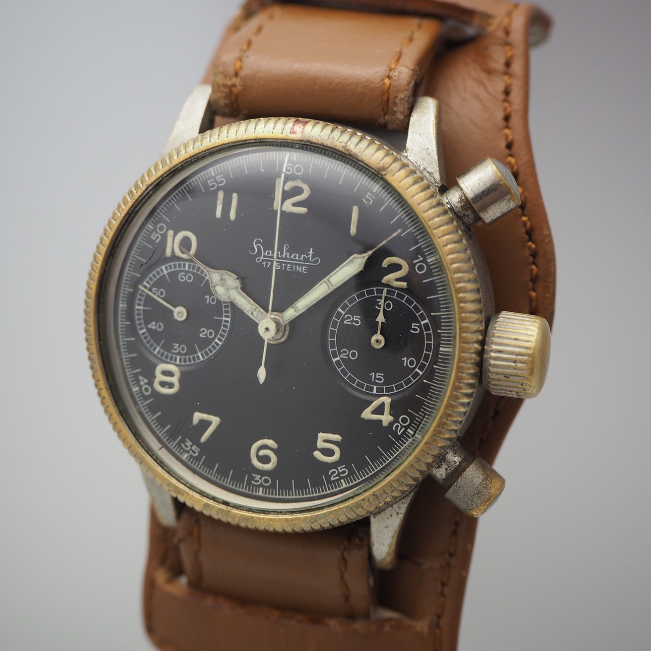 Hanhart Vintage Chronograph Cal.41 Flyback WW2, serviced-