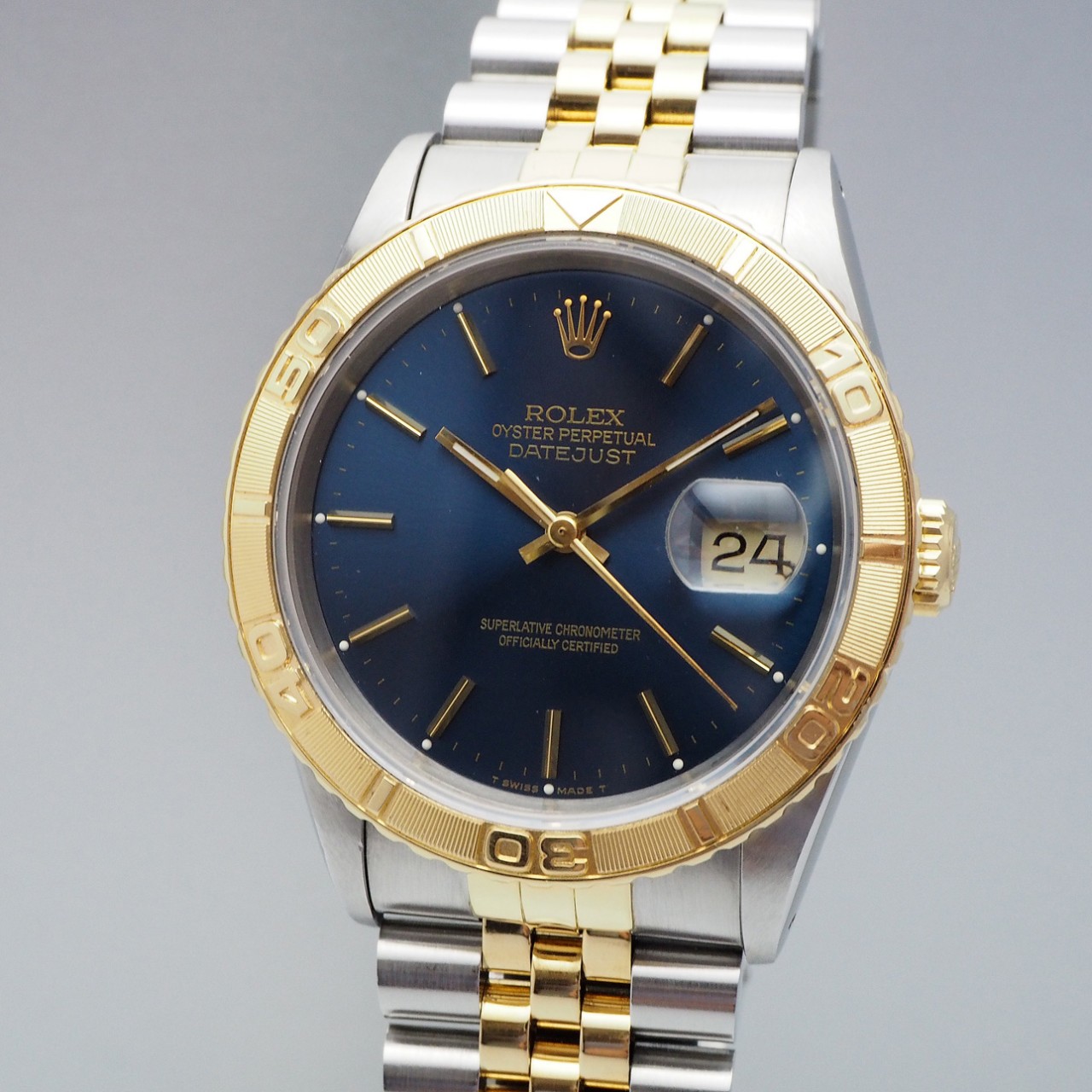 Rolex Datejust Turn-O-graph 16263, Stahl/ Gold BLUE, Box+Papiere 1991