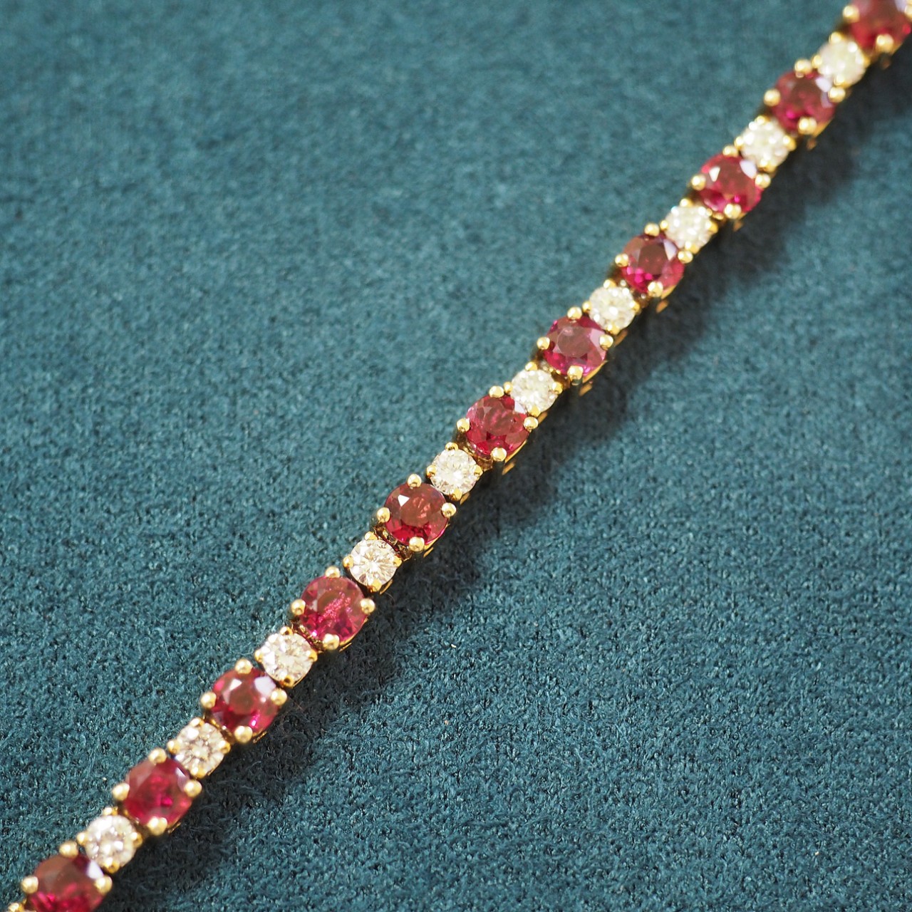 Rubin -Diamant Tennis Armband Gold 14k/585