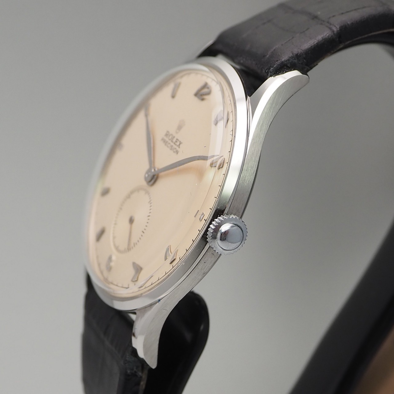 Rolex Precision small sec. Vintage 4583, Stahl/Leder, fully restored and serviced