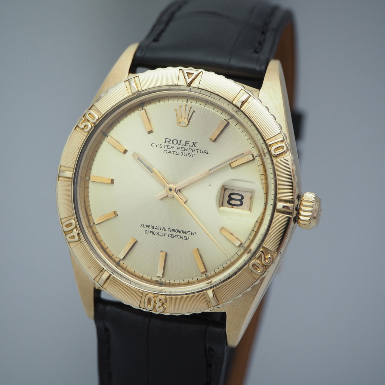 Rolex Datejust Turn-o-graph Vintage, Ref. 1625, Gold 18k/750, Box+ Serviced