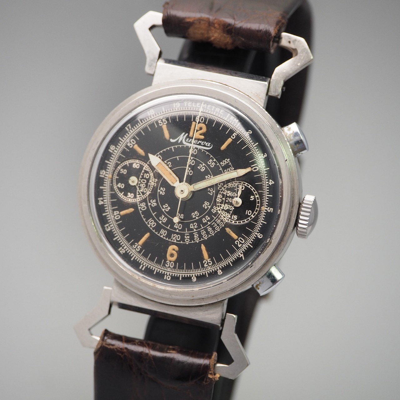 Minerva Military Telemetre Chronograph Vintage um 1935