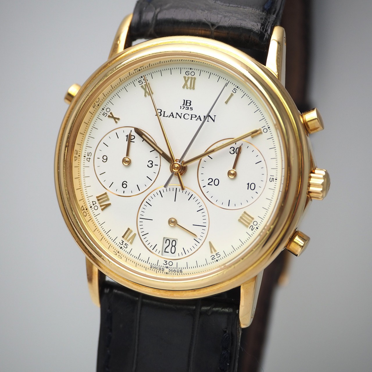 Blancpain Villeret Rattrapante Chronograph 1186, Gold 18k/750, Box+Docs