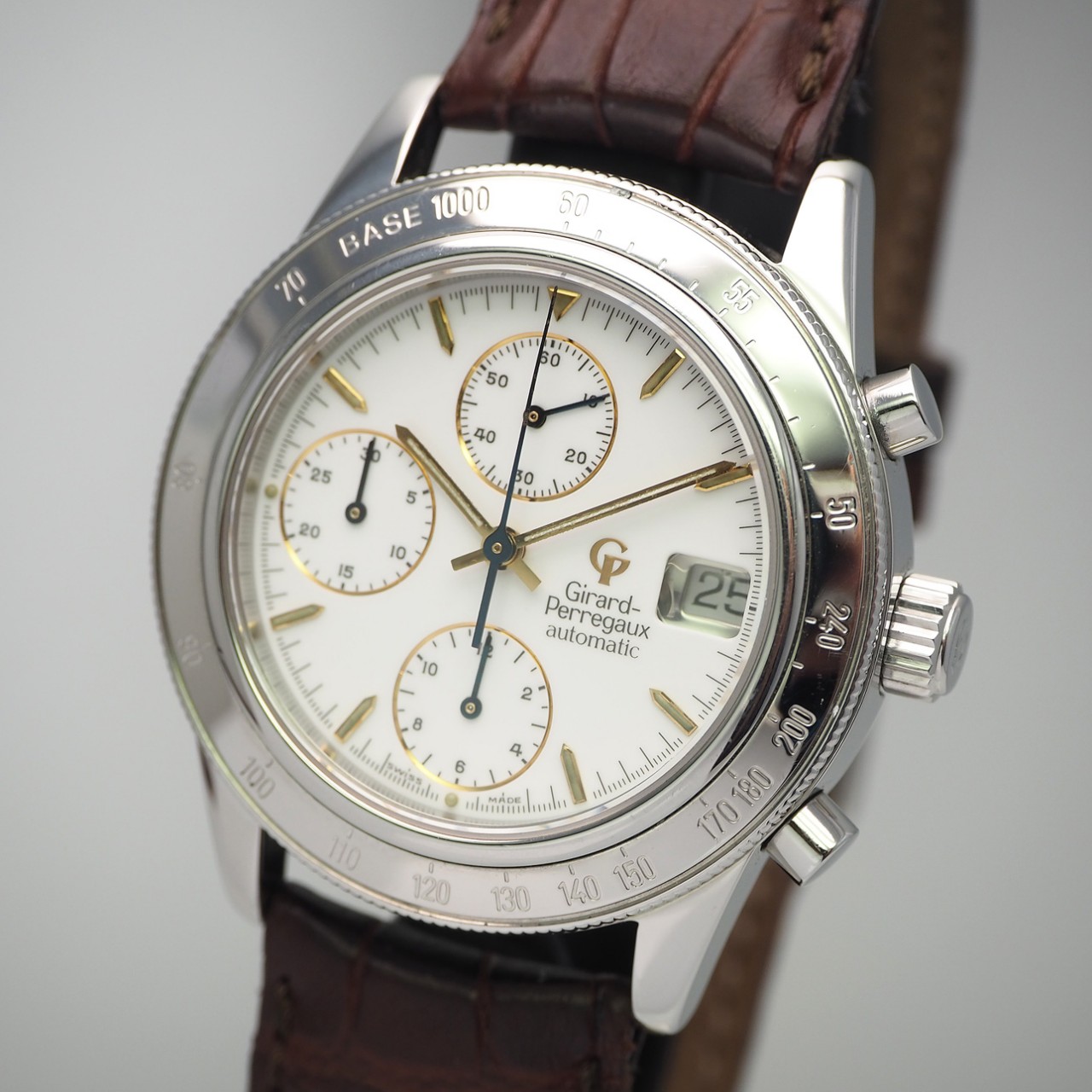 Girard Perregaux Chronograph Automatic 1030, Stahl/LEder, Box+Papiere