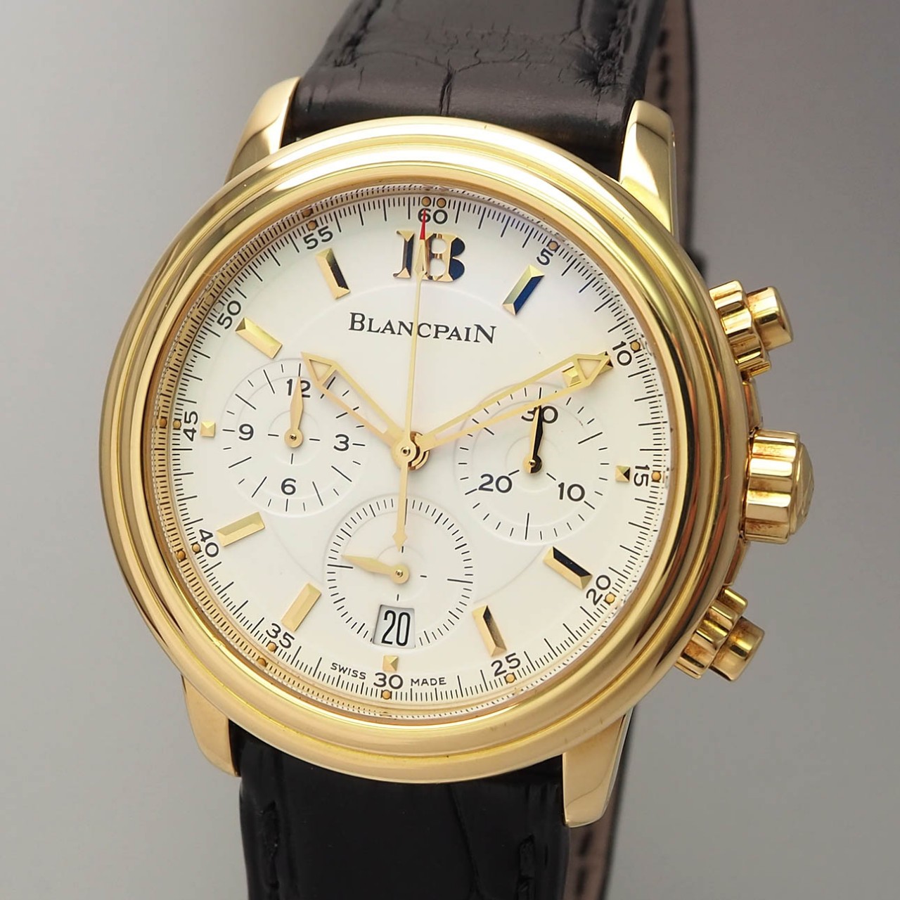 Blancpain Leman Chronograph 2185 -Gold 18k/750, Box+docs