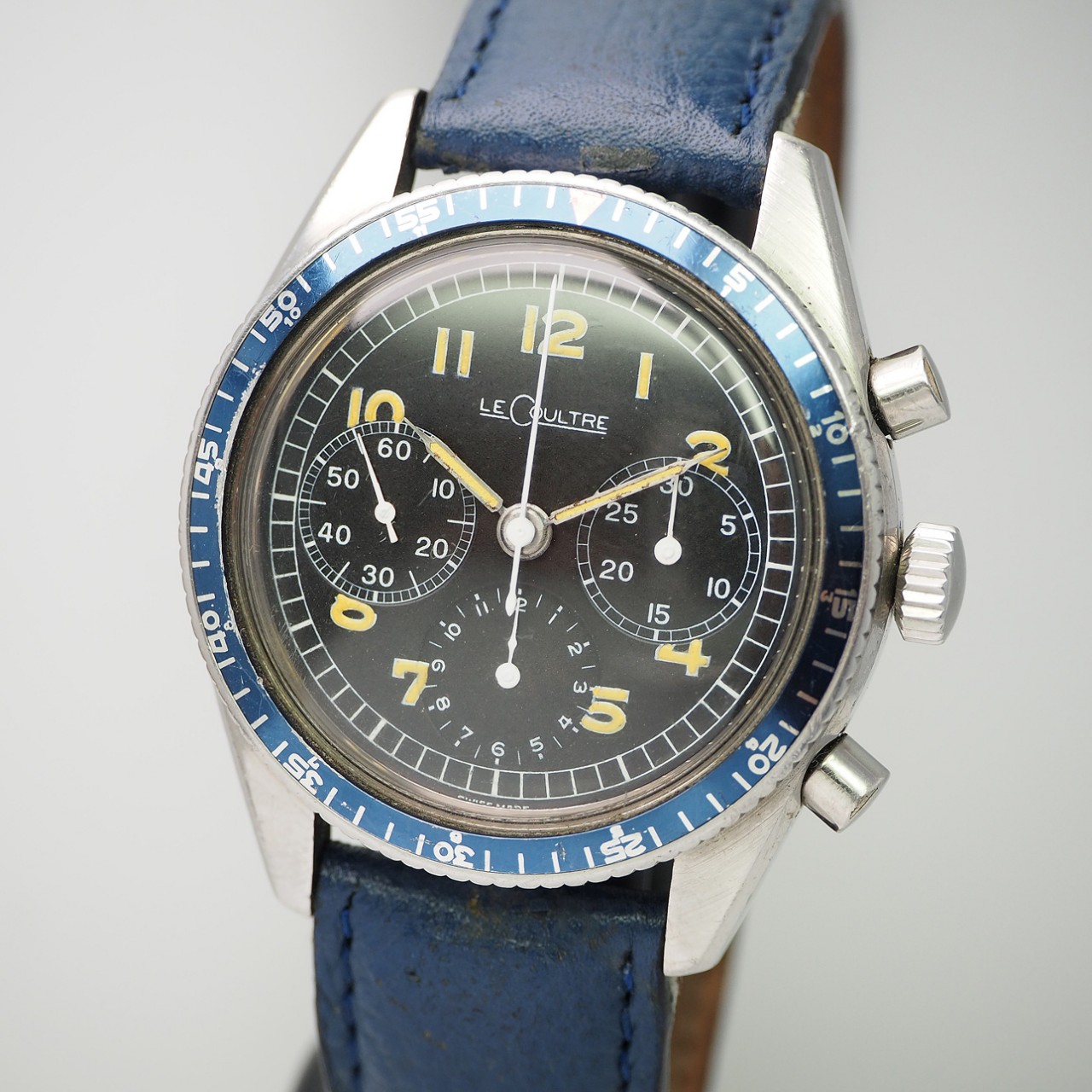 LeCoultre Pilot Chronograph Vintage Valjoux 726, very Rare, JLC extract