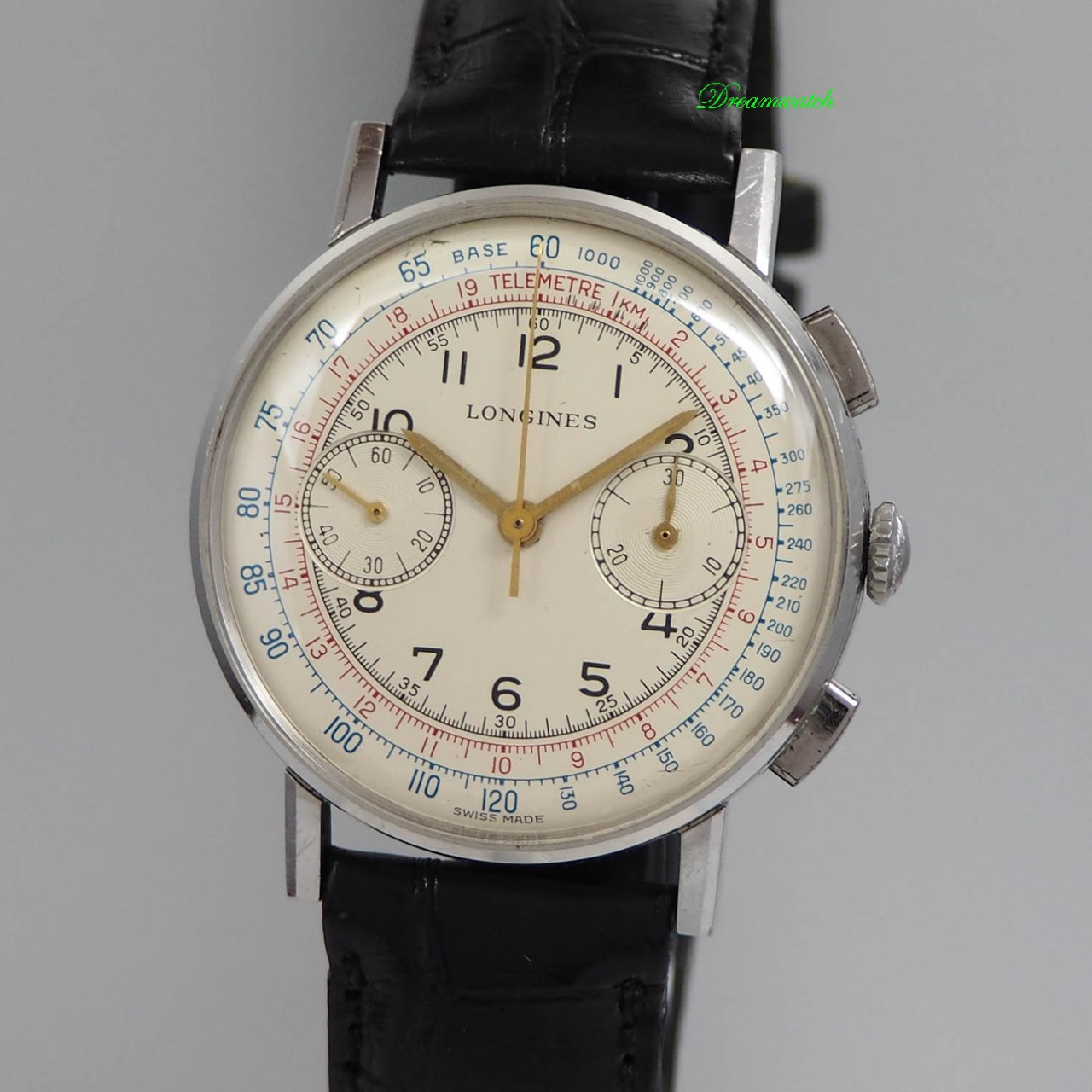 Longines Chronograph 30CH Vintage 1950 -Stahl/Leder 7412-4