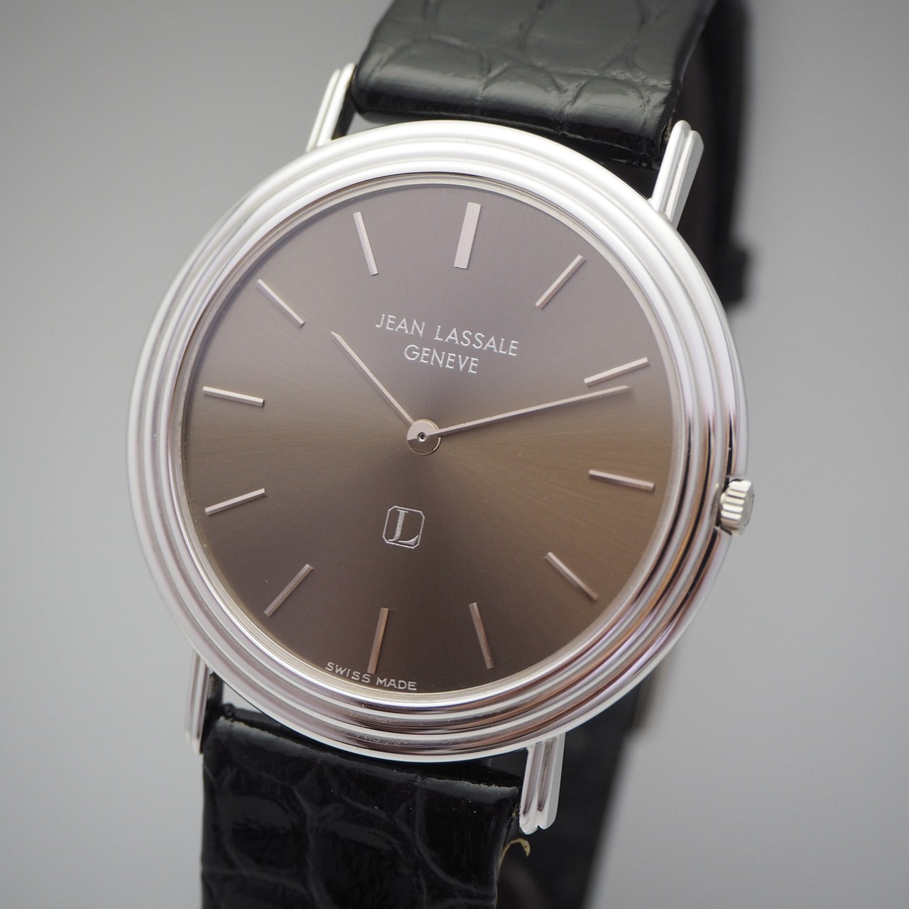 Jean Lassale SUPER Ultra Flat 3mm, Cal. 1200, WG18k/750, Calatrava, collectors watch, Ultra Rare