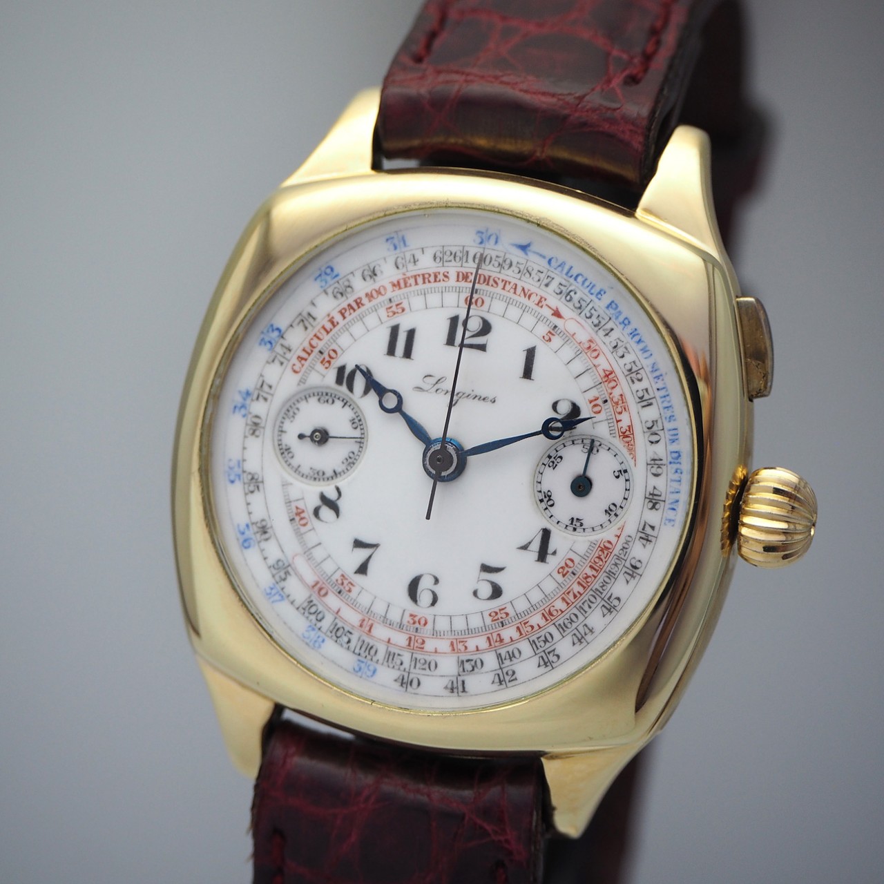 Longines vintage Chronograph 13.33 / 1935 -Gold 18k/750, Serviced+ Archiv-Extract -ULTRA RARE