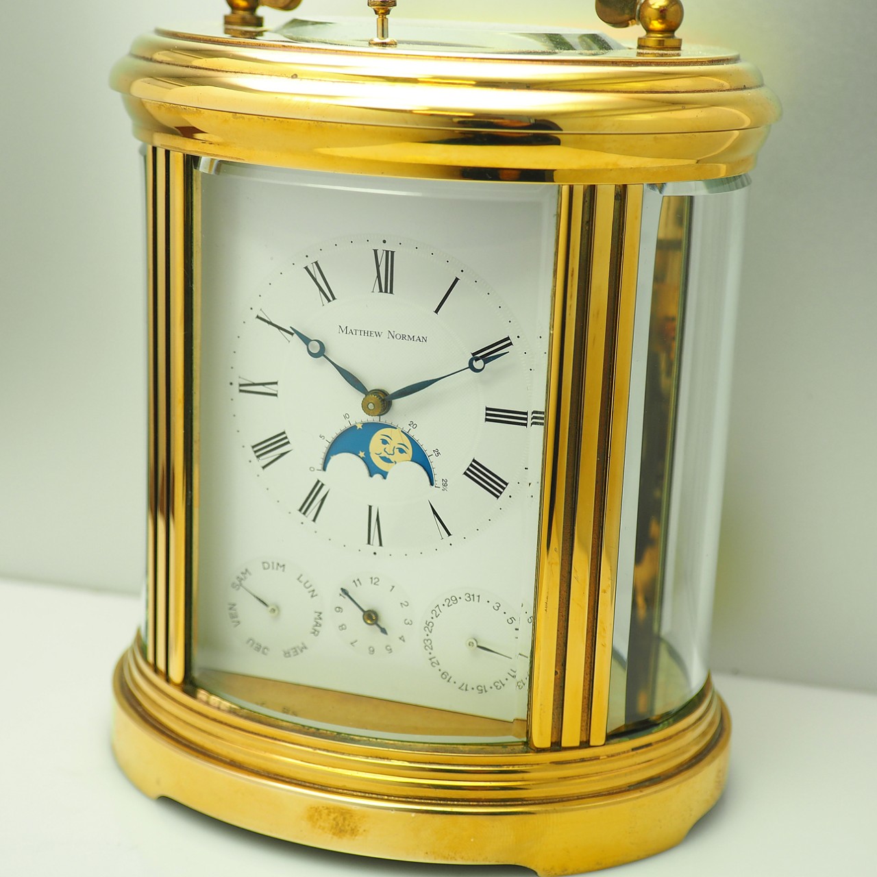 Matthew Norman Carriage Clock Full Calendar Moonphase 8-Days