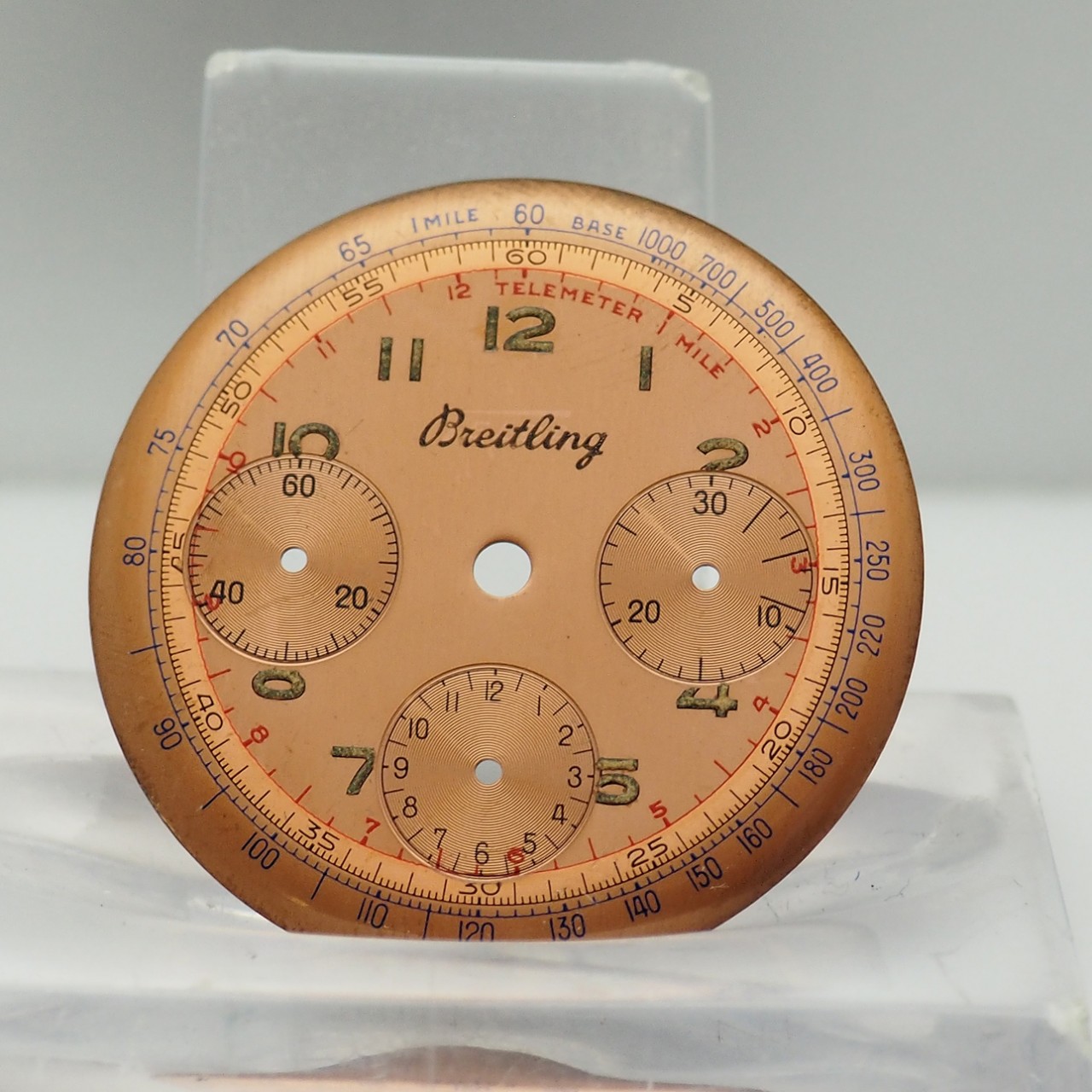 Breitling chronograph Vintage salmon Dial/ Zifferblatt, Venus 178, 32,3mm