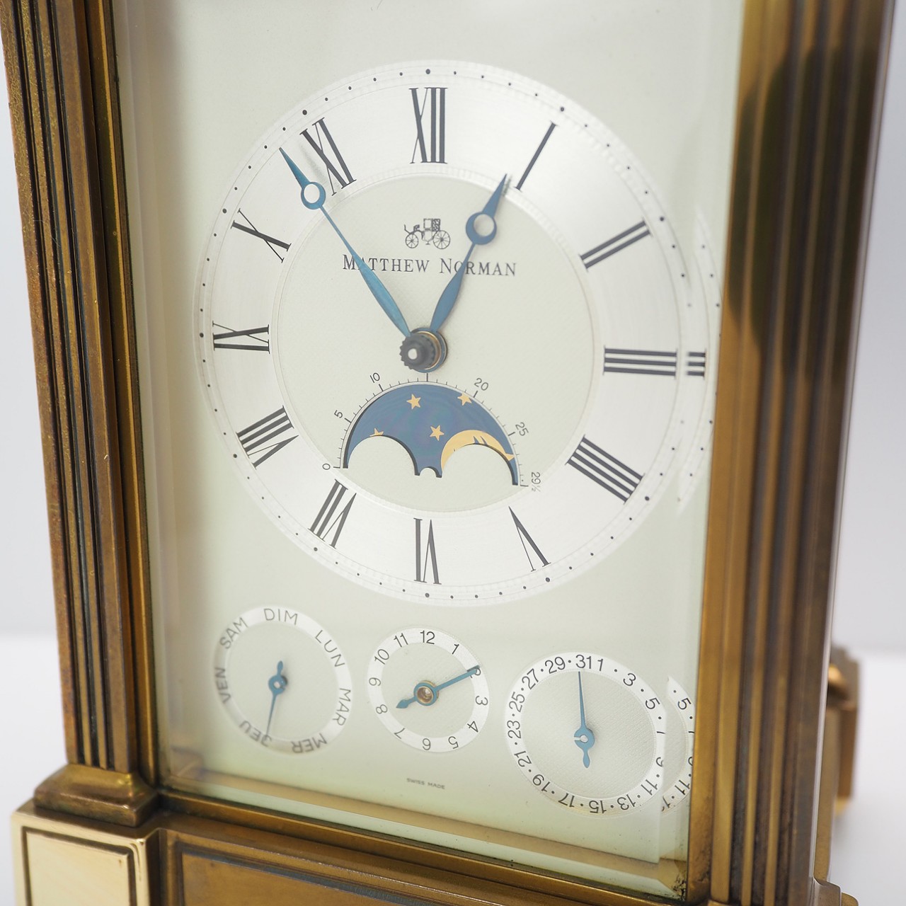 Matthew Norman Carriage Clock Full Calendar Moonphase 8-Days